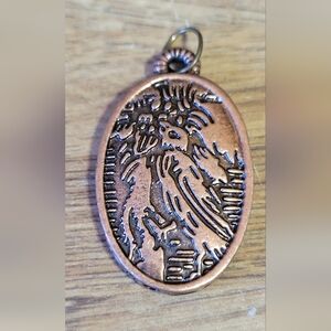 Vintage Large Copper Oval Pendant